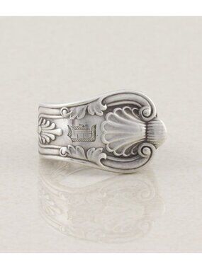 Sterling Silver Scallop Seashell Letter D Spoon Ring Size 6